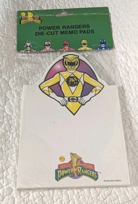 Vtg NOS Unopened Mighty Morphin POWER RANGERS Die-Cut Memo Note Pad SABAN 1994