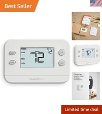 White Wall-Mounted Thermostat with Touch Control for Easy Temperature Management