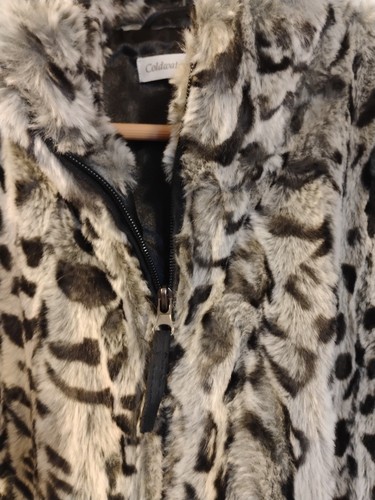 Coldwater Creek Womens Full Zip Collared Vest Size Large Animal Print - Picture 2 of 5