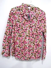 CROWN & IVY top shirt blouse M 6 Bust 36 Length 24 Rose flower floral print