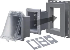 TayMac MR420CG 1-Gang Weatherproof Outlet Cover, Recessed Multi-Use, Clear/Gray