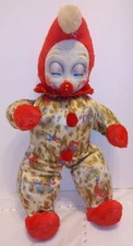 Ideal Novelty Toy Company Clown 1930 Vintage Musical Doll Red Wooden Nose Works!