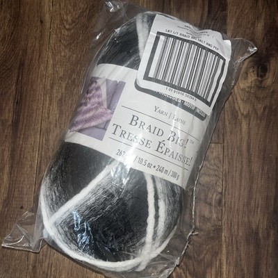 Loops & Threads Braid Big! Yarn - Salt & Pepper 262 Yds Super Bulky Acrylic/Poly