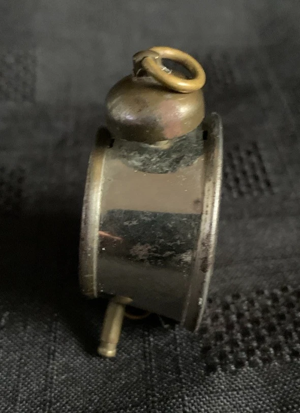 Antique Bedside Alarm Clock Novelty Cast Metal Rotary Tape Measure - Image 4 of 4