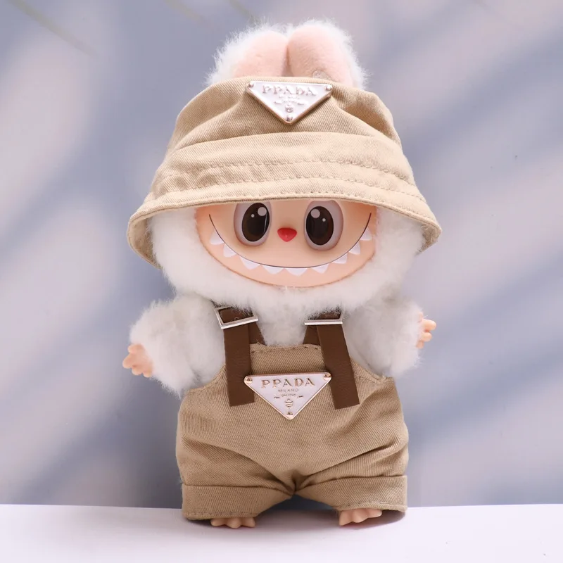 17cm Labubu Mini Doll Luxury Outfit Set with Hat Clothes for Labubu II