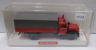 Wiking 861 09 35 HO Fire Truck W/Stake Bed Brigade Lorry Magirs