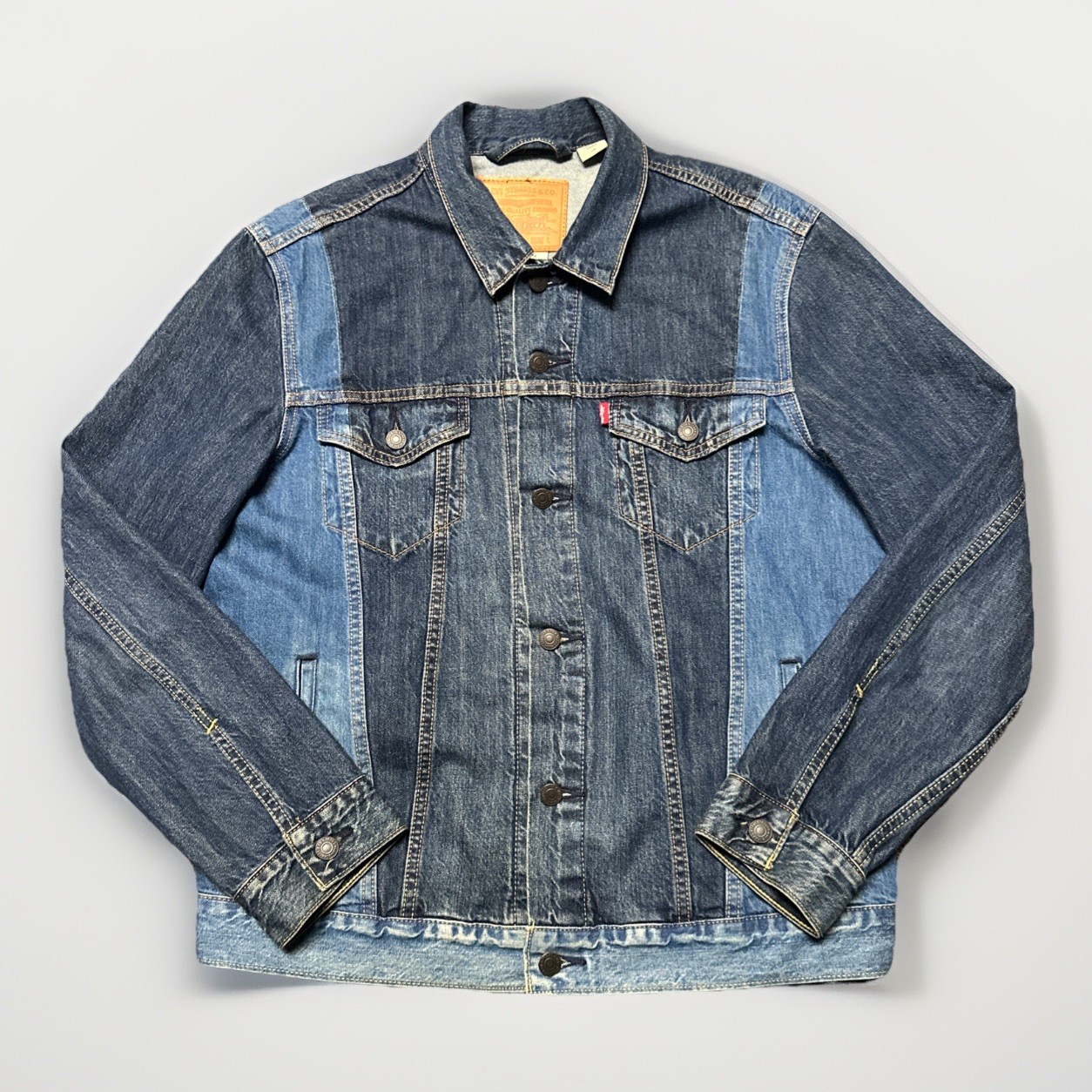 Levi Strauss Premium Big E Patchwork Two Tone Tru… - image 1