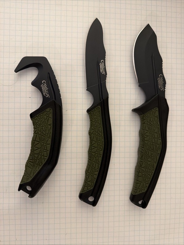 Camillus Lot Of 3 Fixed Blade knives, GH-6, BT-7.5, BT-8.5 Models