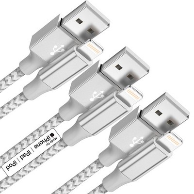 USB-A Lightning Ladekabel 60W Schnell 1m 2m 3m Grau Schwarz Bunt iPhone Samsung