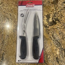 Coleman Stainless Steel Fork & Knife Set Meat Carving Utensil Set Heat Resistant
