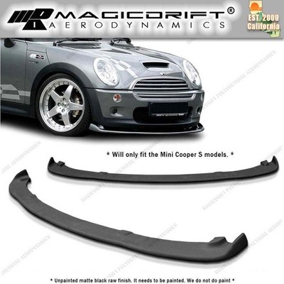 For 02 03 04 05 MINI COOPER S URETHANE FRONT BUMPER LIP SPOILER BODY KIT BLACK
