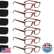 Kerecsen 6-Pack Blue Light Blocking Reading Glasses Men Spring Hinge Readers