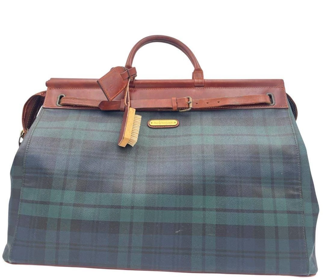Rare Ralph Lauren Vintage Blackwatch PVC Leather Doctor Bag 19.3