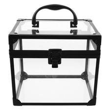  Schallplatten-Aufbewahrungsbox: Acryl-Schallplattenhalter mit Griff, Würfelform
