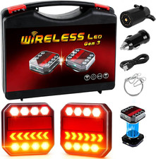 Upgraded Wireless Trailer Lights, Rechargeable LED Trailer Light for Towing Truc