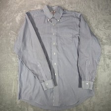brooks brothers madison Button Up shirt Men s Size 16.5-35 Blue White Striped LS