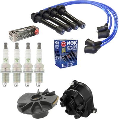 Tune Up Kit NGK V-Power Plugs Wires HE76 for Honda Civic CX DX LX EX 1.6L 96-00 - Bild 1 von 4