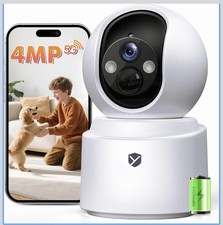 YesPano 4MP Pan Tilt Indoor Security Camera WiFi Battery White Ships from USA