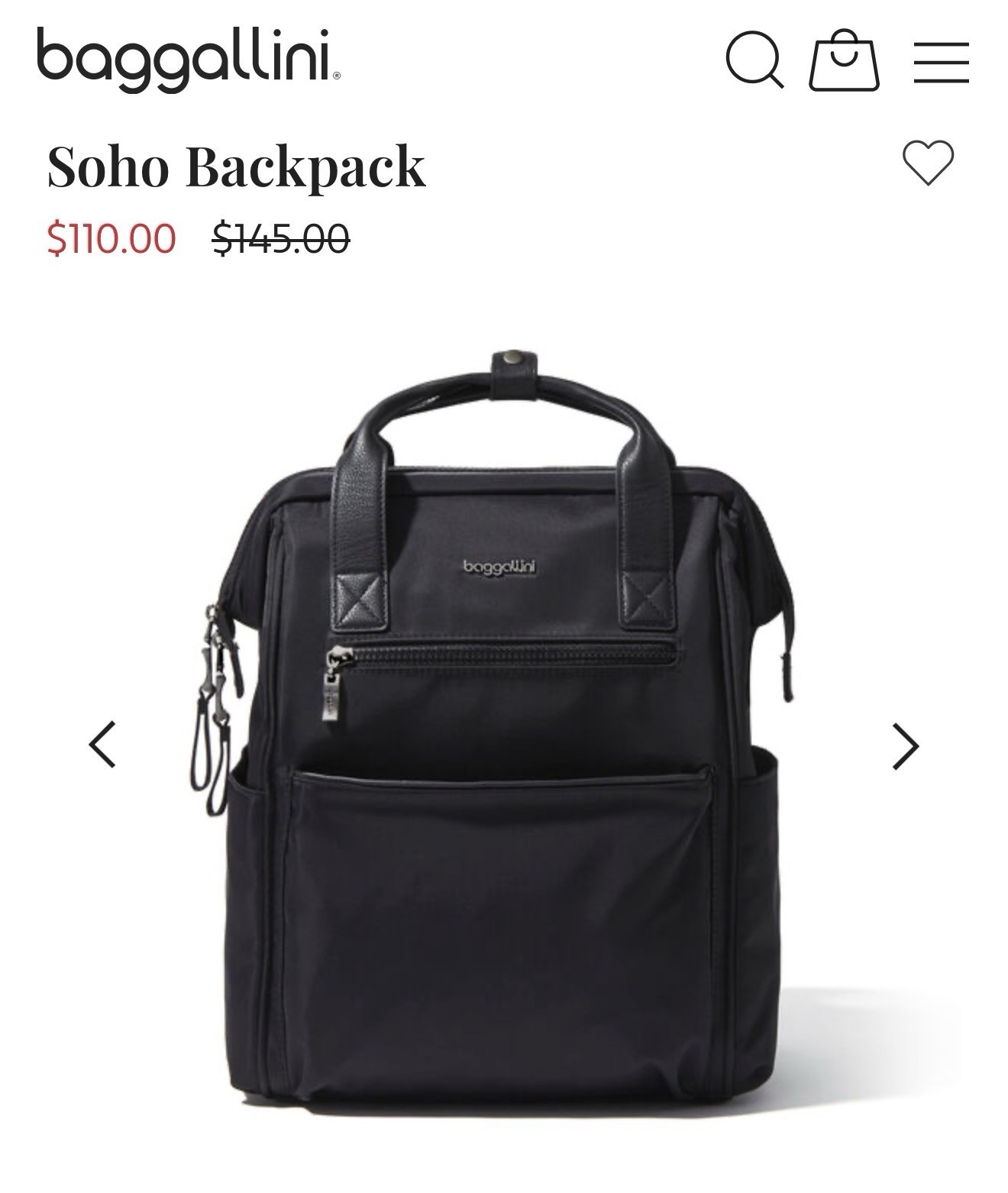 Baggallini Soho Backpack Lightweight Travel Laptop Backpack Women EUC MSRP $110