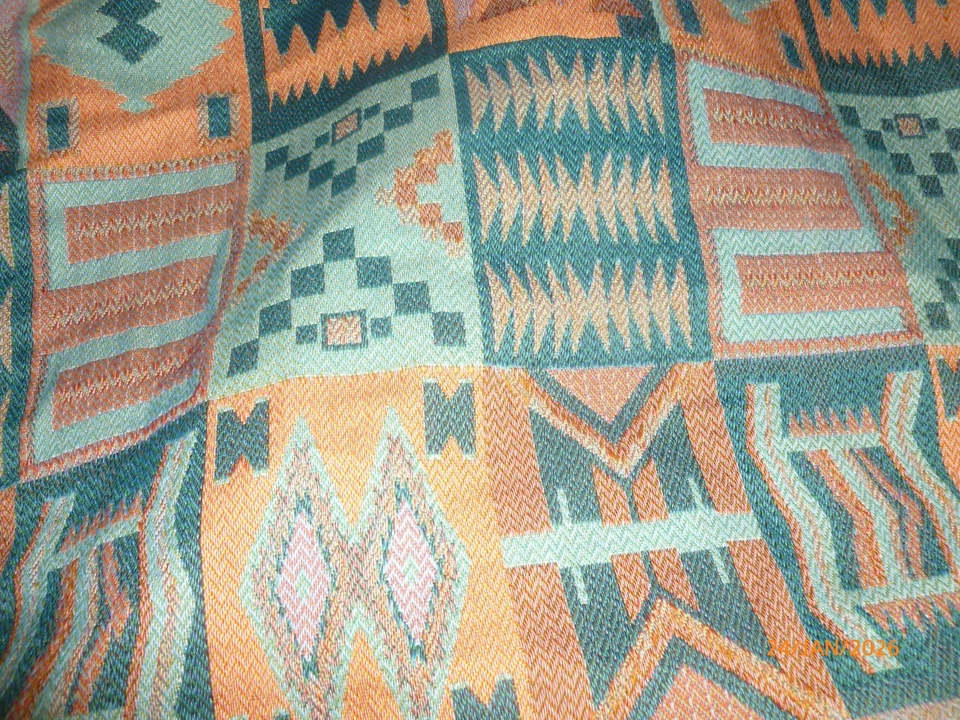 Vintage Kilim Pattern Tapestry Type Upholstery Fabric Southwestern 54" 4 yd - Image 4 of 4
