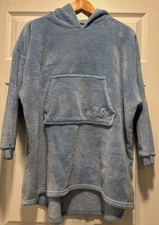 The Comfy Jr. Light Blue Hooded Wearable Youth Blanket Sherpa One Size Kids