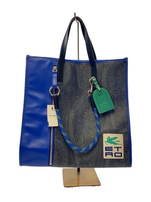 ETRO Tasche Leder Blau Mode Gebraucht von jp