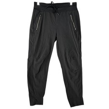 Athleta Trekkie North Jogger Nylon Pants Black Womens Size 6 Zip Pockets Stretch