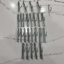 26 4-Prong Pinch Pleat Drapery Curtain Metal Hooks 3” Long & 13 Pin-On Hooks