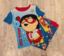 Ryans World Pajamas Boys 4 Red Titan Snug Fitting 2pc Set Pjs NEW