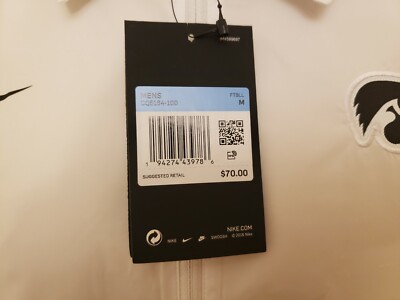 Nike Iowa Short-Sleeve Black and White Wind Breaker Size M #CQ5164