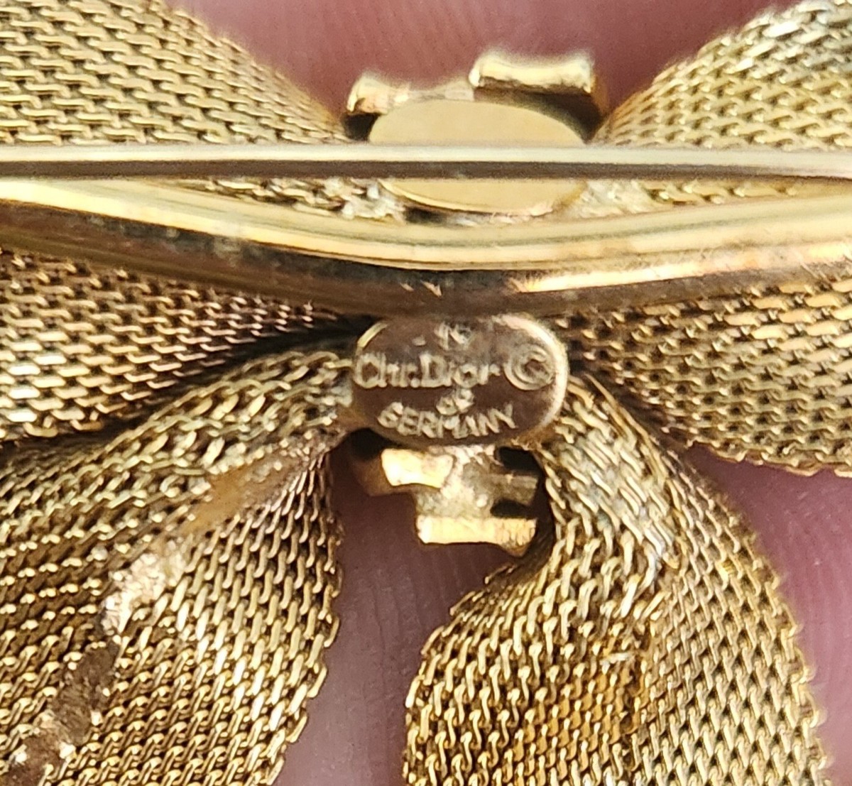 Christian Dior　ディオール　ヴィンテージ　ボウ　ブローチ Christian Dior ディオール ヴィンテージ ボウ ブローチ