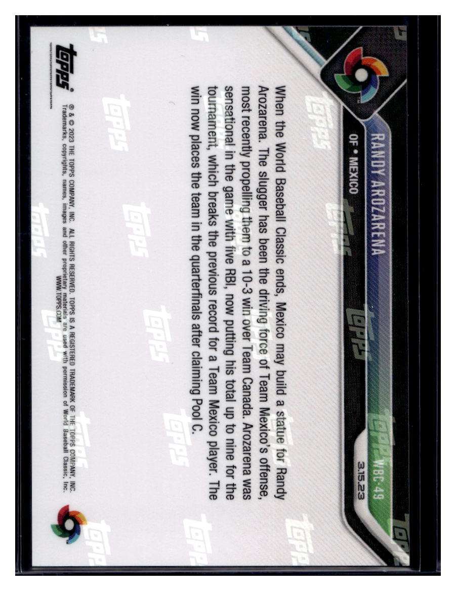 2023 Topps Now #WBC-49 Randy Arozarena WBC Blue Parallel
