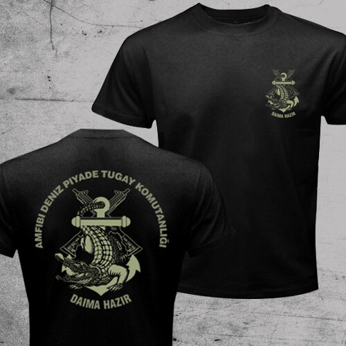 T-shirt armée militaire amphibie brigade marine turque commando crocodiles - Photo 8/13