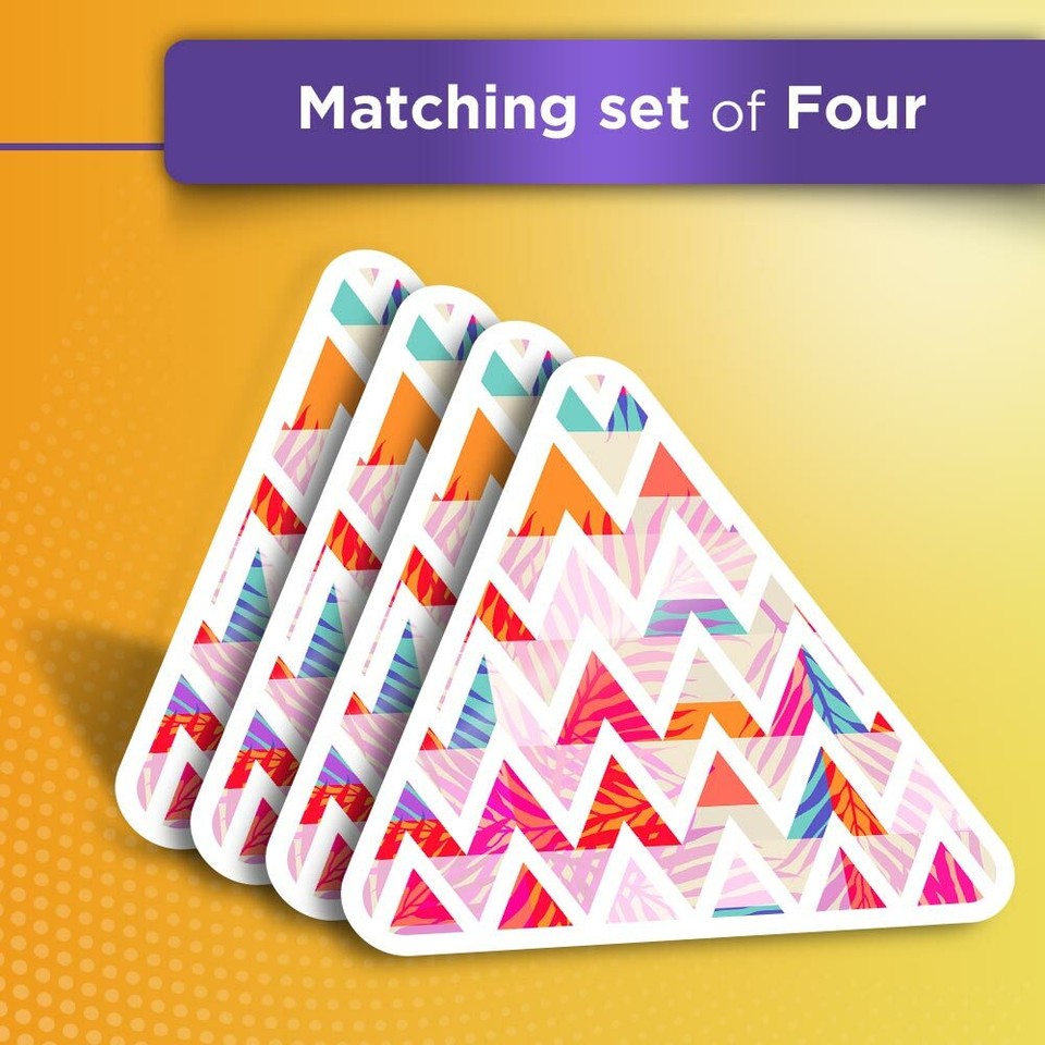 4x Triangle Stickers - Abstract Tropical Triangle Pattern #15780 | eBay UK