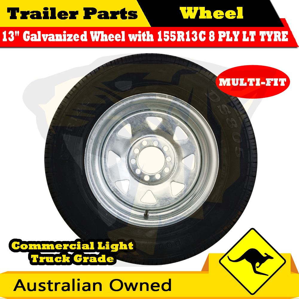155R13C 8 PLY 13 inch Sunraysia Wheel Rim & Tyre Package (Multi-fit Rim ...