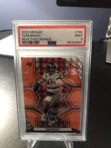 2022 Mosaic Tom Brady Reactive Orange #182 PSA 9