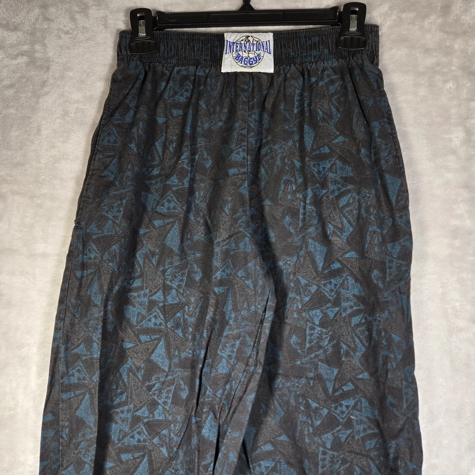Pantalones International Baggyz Totally Rad Años 80 Vintage Hombre Pequeños Abstractos Elásticos Foto 3 de 4