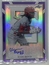 2021 LEAF PERFECT GAME METAL PURPLE REFRACTOR MARI BOYD AUTO 1/25