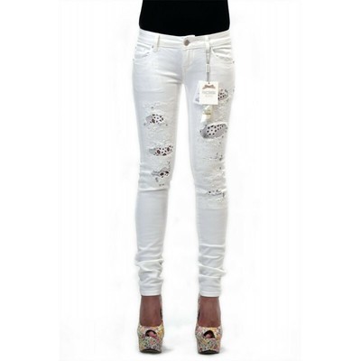 JEANS FRACOMINA BIANCO. TAGLIA 24. SKINNY SHAPE UP | eBay