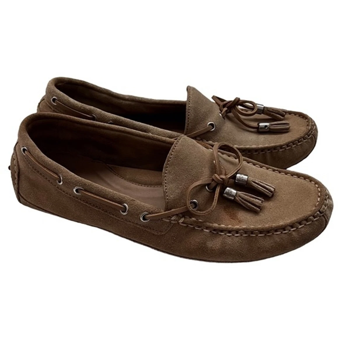 Cole Haan Women s 7 Tan Leather Driving Loafer Moccasin Tassel