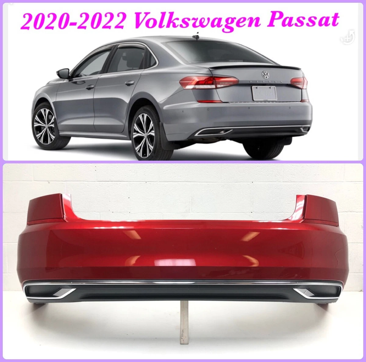 2020 2021 2022 Volkswagen passat rear bumper (aurora red) #13 | eBay