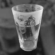 MOTORCYCLING Frieze - Boxed 57cl Conical Pint Glass - Motorbike GIft