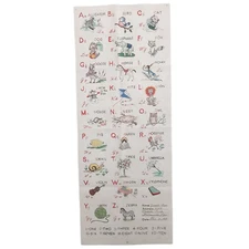 ABC Alphabet Fabric Wall Hanging Hand Made Colored Vintage 1969 Nursery Sampler