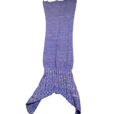 Mermaid Tail Blanket Purple Knitted Crochet Blanket
