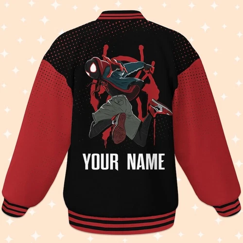 Custom Spiderman Miles Morales Cool Varsity Baseball Jacket, Custom Disney Jacket