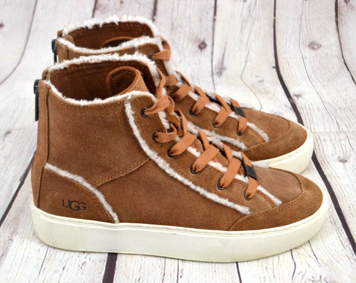 UGG Women's Nuray High Top Sneakers SIZE Chestnut Suede Brown