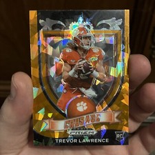 2021 Panini Prizm Draft Picks Trevor Lawrence ORANGE CRACKED ICE Crusade RC #161