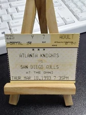 San Diego Gulls vs Atlanta Knights (March 18, 1993) IHL Hockey Ticket Stub