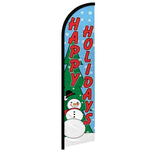 Christmas Windless Swooper Full Curve Flag Xmas Holiday Flags - Picture 4 of 16