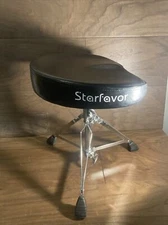 Starfavor Drum Throne Adjustable, Swivel Drum Stool Motocycle Style, Saddle Drum